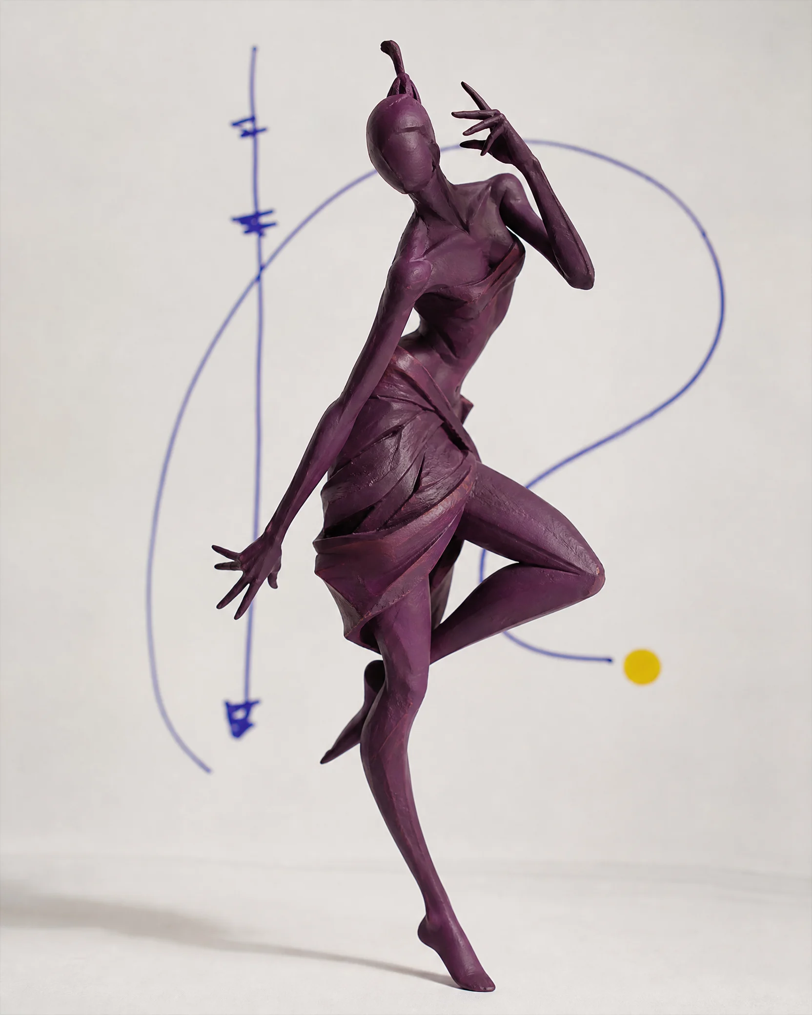 Character maquette in an expressive pose