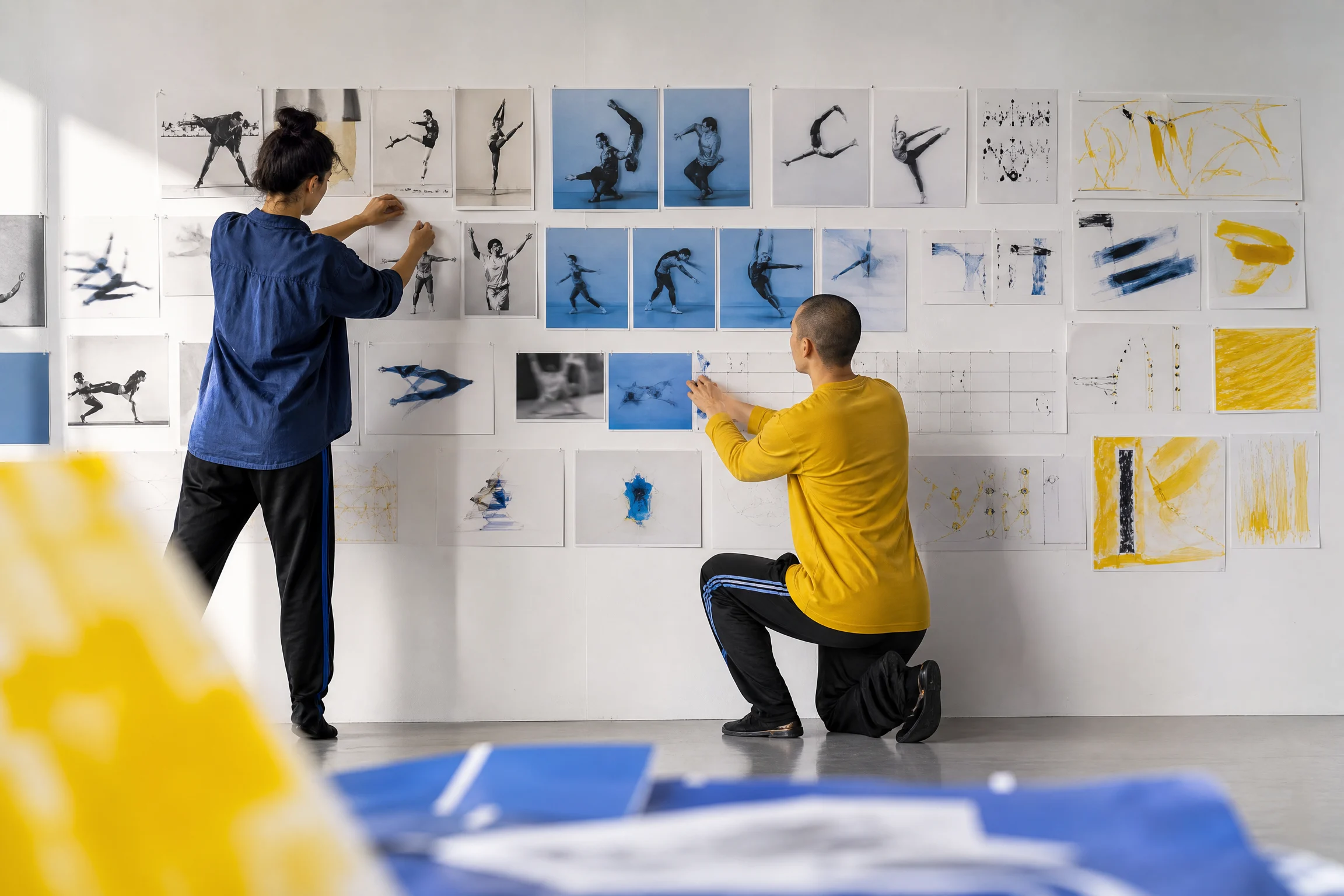 Artists arranging movement references